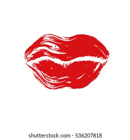 Vector icon of female lip print.