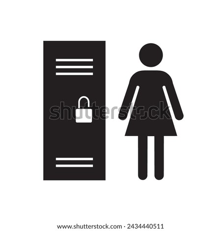 Vector icon of a female locker room