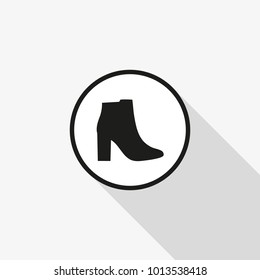 Vector icon female shoes with a long shadow