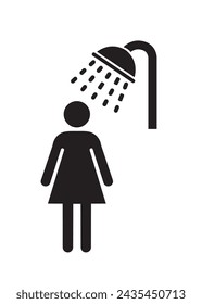 Vector icon of a female shower room