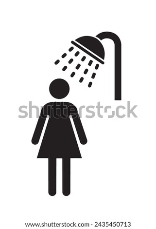 Vector icon of a female shower room
