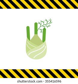 Vector icon of fennel root with stem parts