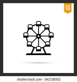 Vector icon of Ferris wheel with cabins