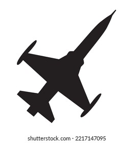 Vector icon of a fighter jet on a white background.