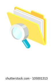 Vector icon file and magnifying glass