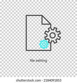 Vector Icon of file setting. Vector illustration in dark color and transparent background (png).