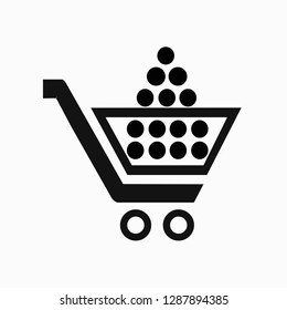 Vector icon filled basket with the goods.