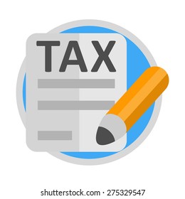 Vector icon filling out tax forms