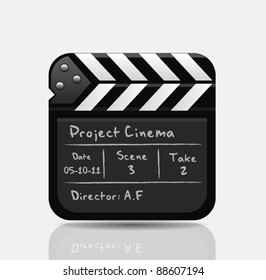 Vector icon of film maker clapper board