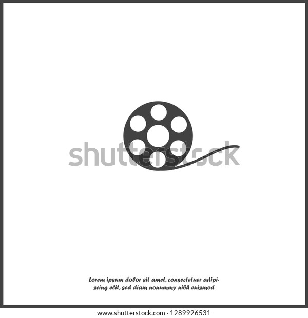Vector icon film reel. Layers grouped for\
easy editing illustration. For your\
design.