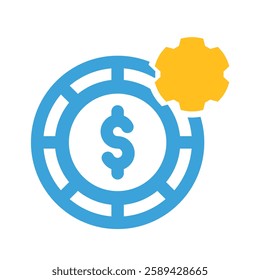 vector icon financial arrangements, combination of line style with solid style