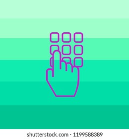 Icono del vector. El dedo presiona los botones. La elección. Tecnologías informáticas.