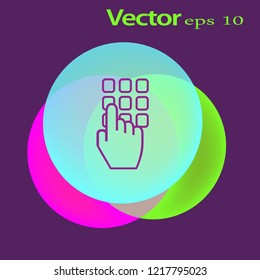 Icono del vector. El dedo presiona los botones. La elección. Tecnologías informáticas.