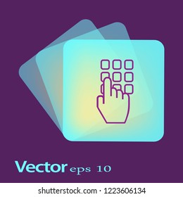 Icono del vector. El dedo presiona los botones. La elección. Tecnologías informáticas.
