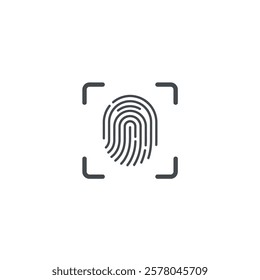 Vector icon of a Fingerprint scanner for biometric security