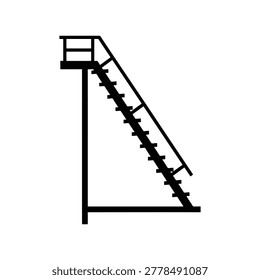 Vector icon of a fire escape ladder for building evacuation and safety routes. Suitable for building safety guides, fire emergency resources, construction planning tools, and safety signage design projects.