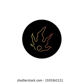 Vector icon, fire silhouette on a black background. Concept logo vector design.
