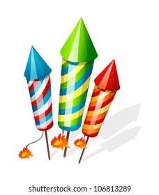 vector icon firecrackers
