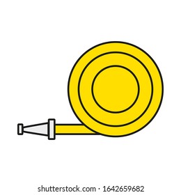 vector icon, of firefighter hose on white background
