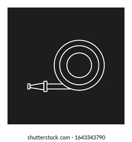 vector icon, of firefighter hose on white background