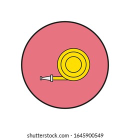 vector icon, of firefighter hose on white background