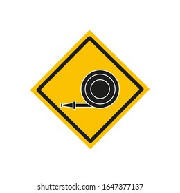 vector icon, of firefighter hose on white background