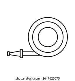 vector icon, of firefighter hose on white background