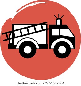 Vector icon of a fireman's head in a helmet in line art style, illustration, vector.