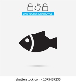 Vector icon a fish 10 EPS