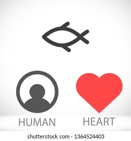 Vector icon a fish 10 EPS