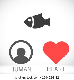 Vector icon a fish 10 EPS