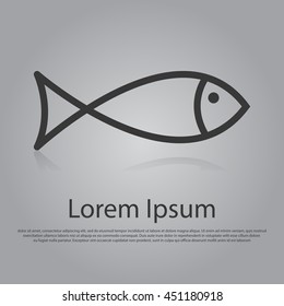 Vector Icon Of Fish. Flat Design Style. EPS 10