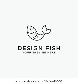 vector icon of fish, illustration of logo template