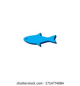 Vector icon fish
isometric. 3d  sign isolated on white background.