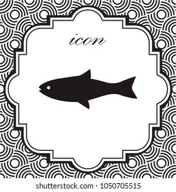 Vector icon fish on a geometric background of eps