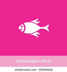 Vector Icon of Fish on Magenta Background. Eps.10.