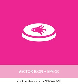 Vector Icon of Fish on Magenta Background. Eps.10.