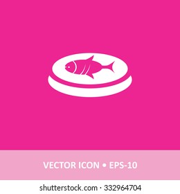 Vector Icon of Fish on Magenta Background. Eps.10.
