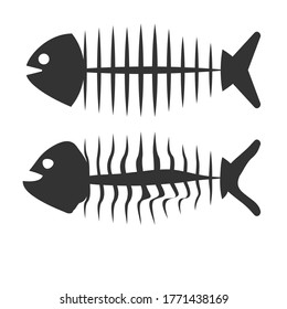 Vector icon of a fish skeleton. Illustration for a theme design, isolated on a white background