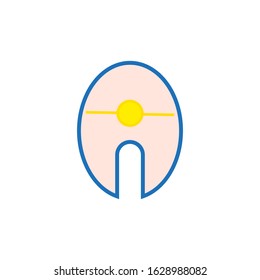 vector icon, fish slice food