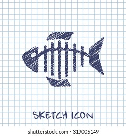 Vector icon of fishbone