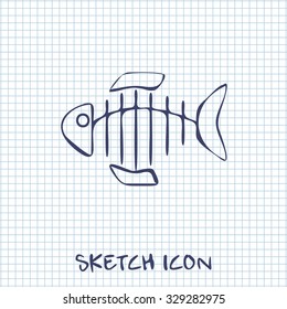 Vector icon of fishbone