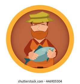 vector icon fisherman