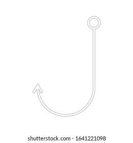 vector icon, fishing hook on white background