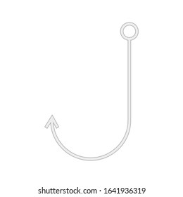 vector icon, fishing hook on white background