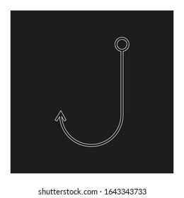 vector icon, fishing hook on white background