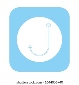 vector icon, fishing hook on white background