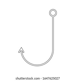 vector icon, fishing hook on white background