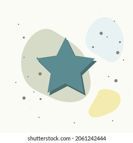 Vector icon five-pointed star  on multicolored background. Layers grouped for easy editing illustration. For your design.