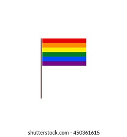 Vector icon flag. The colors of the rainbow. Illustration of a gay pride flag